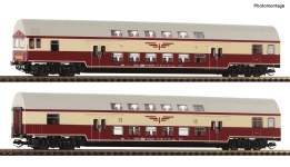 Roco 6280045 - TT - 2-tlg. Set Doppelstockwagen Sputnik, DR, Ep. IV - DC-Digital
